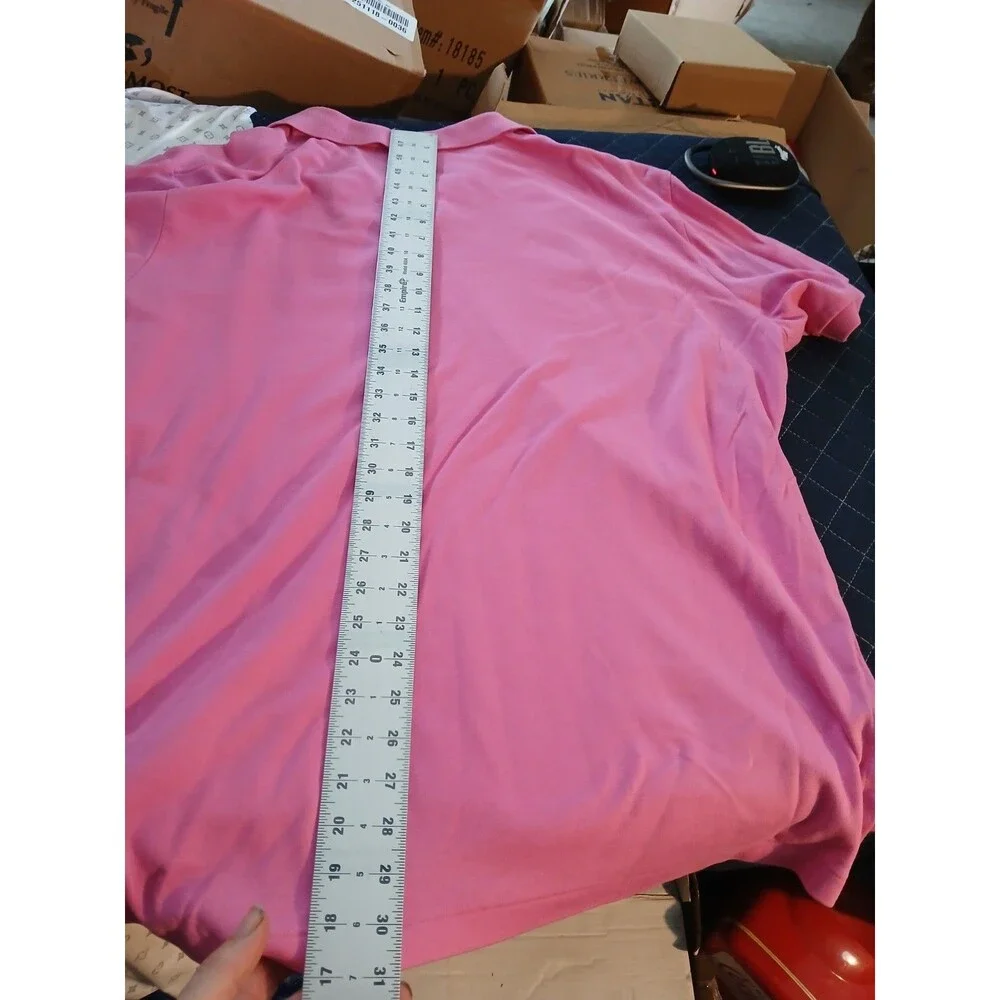 Ralph Lauren Men's Polo Pink Green Horse Size Extra Large 97% Cotton